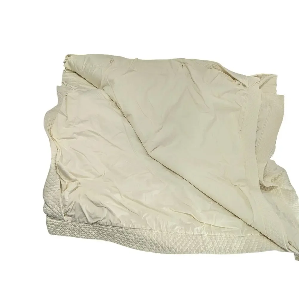 WEST POINT STEVENS! SET! SUPERB CREAM MINI WAFFLED DUVET COVER & BEDSKIRT! FL/QN
